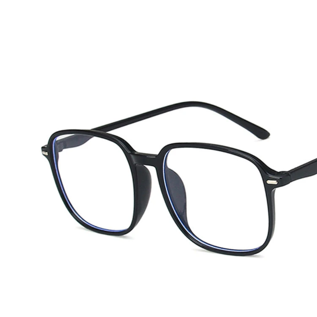Lunettes polygone carrées unies – Monture tendance, lentilles anti-lumière bleue, pour hommes et femmes