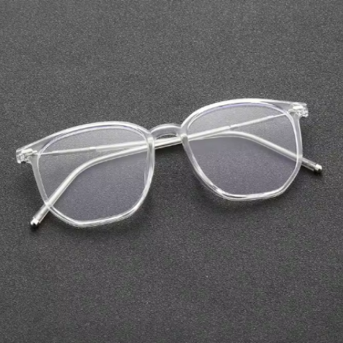 Lunettes transparentes anti-lumière bleue – monture carrée en plastique, confort quotidien pour bureau et lecture