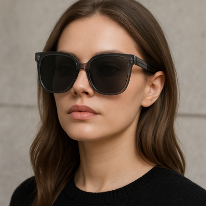 Lunettes de soleil carrées oversize – design vintage noir, style rétro affirmé pour femmes et hommes, protection UV400