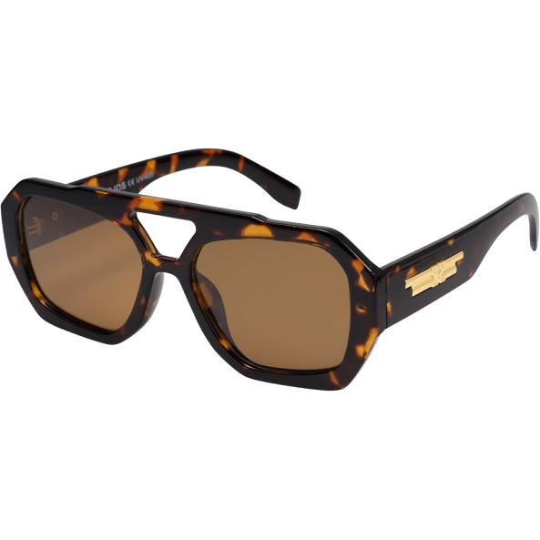 Lunettes de soleil hexagonales à monture épaisse – style designer pour femmes et hommes
