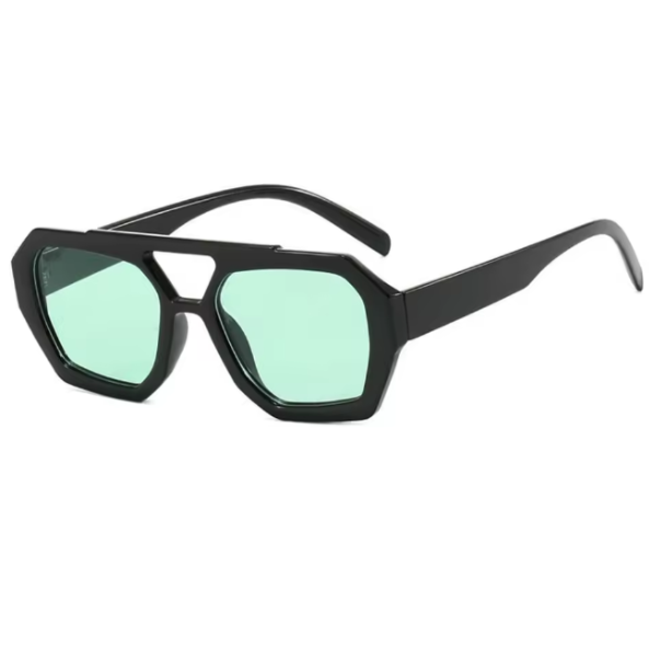 Lunettes de soleil hexagonales à monture épaisse – style designer pour femmes et hommes