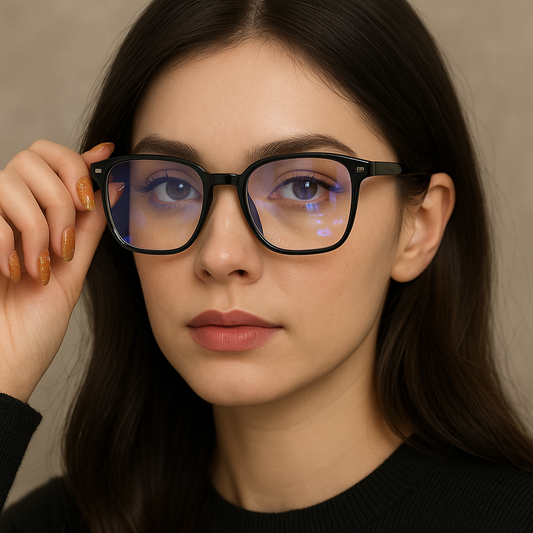 Lunettes polygone carrées unies – Monture tendance, lentilles anti-lumière bleue, pour hommes et femmes