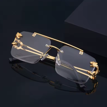 Lunettes de soleil carrées sans monture – Design luxe vintage pour hommes et femmes
