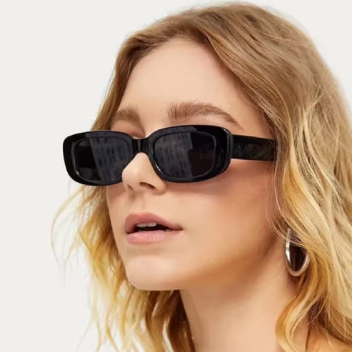 Lunettes de soleil rétro rectangulaires – Style vintage, design classique, protection anti-éblouissement