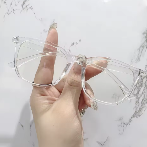 Lunettes d'ordinateur anti-lumière bleue – Monture transparente carrée, pour femmes &amp; hommes