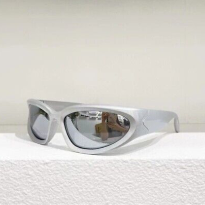 Lunettes de soleil Y2K sport Punk – style carré tendance, miroir coloré, UV400, pour femmes et hommes, look mode et rétro