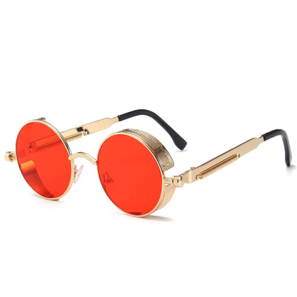 Lunettes de soleil rondes Steampunk en métal – style vintage de créateur, pour hommes et femmes, élégance rétro et audace urbaine