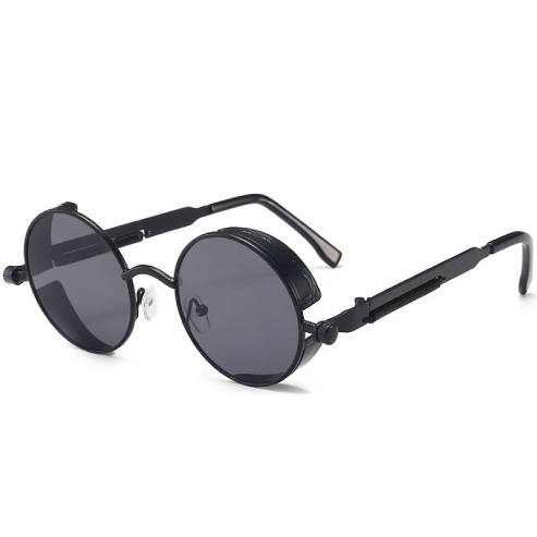 Lunettes de soleil rondes Steampunk en métal – style vintage de créateur, pour hommes et femmes, élégance rétro et audace urbaine
