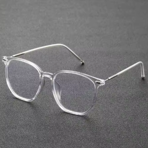Lunettes transparentes anti-lumière bleue – monture carrée en plastique, confort quotidien pour bureau et lecture